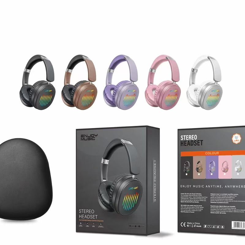 Jinmei JM425 180 degree rotate foldable big bt wireless headphone with rgb light